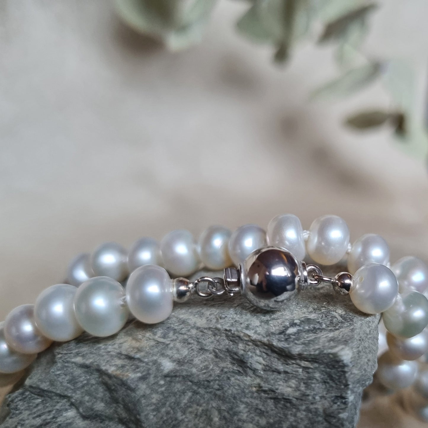 PÄRLHALSBAND LÅS I SILVER