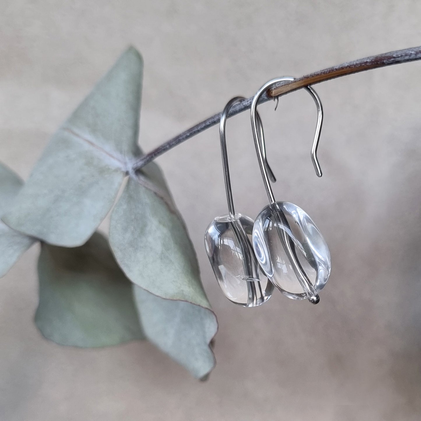 HÄNGANDE SILVERÖRHÄNGEN BERGSKRISTALL