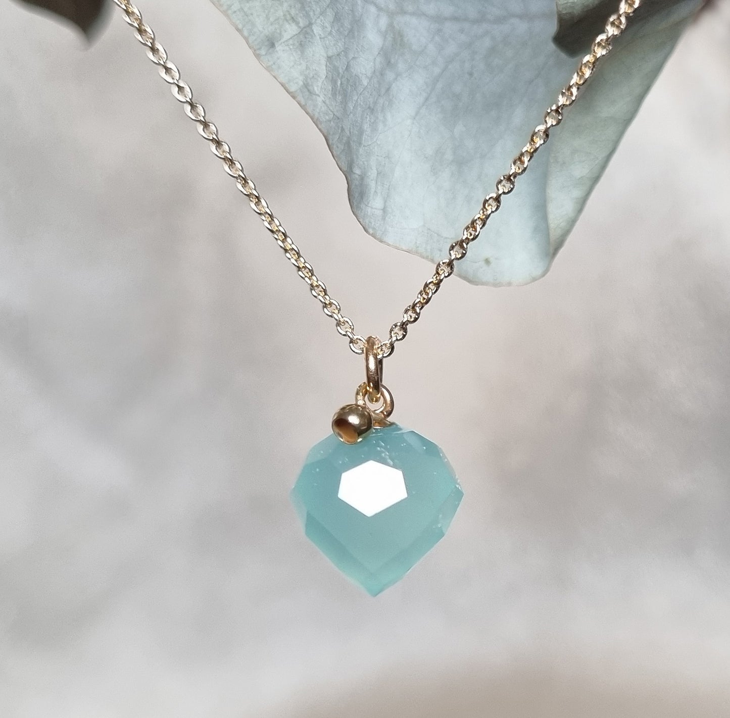 "HAVET" HALSBAND GULD STOR AGAT
