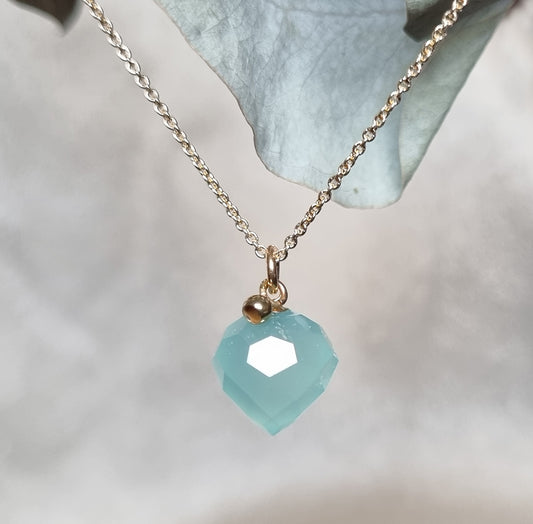 "HAVET" HALSBAND GULD STOR AGAT