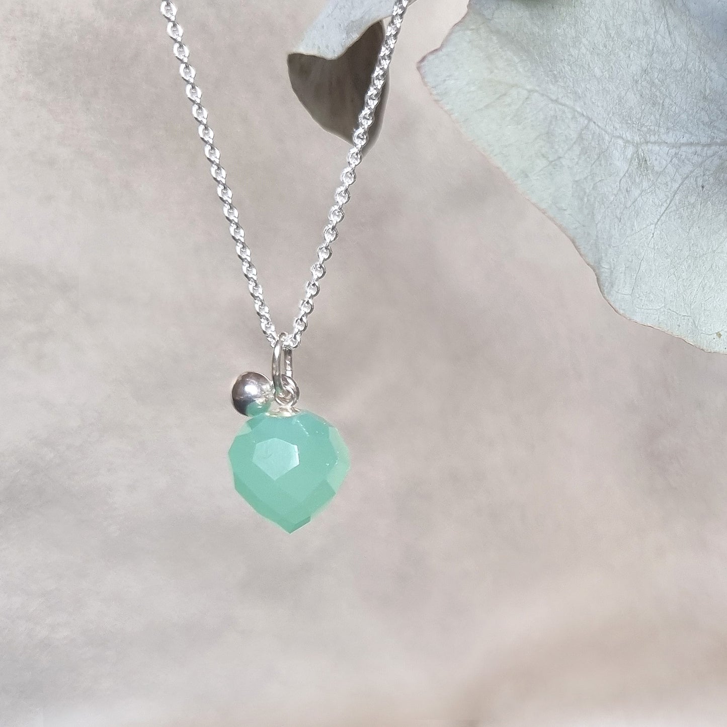 "HAVET" HALSBAND SILVER STOR AGAT