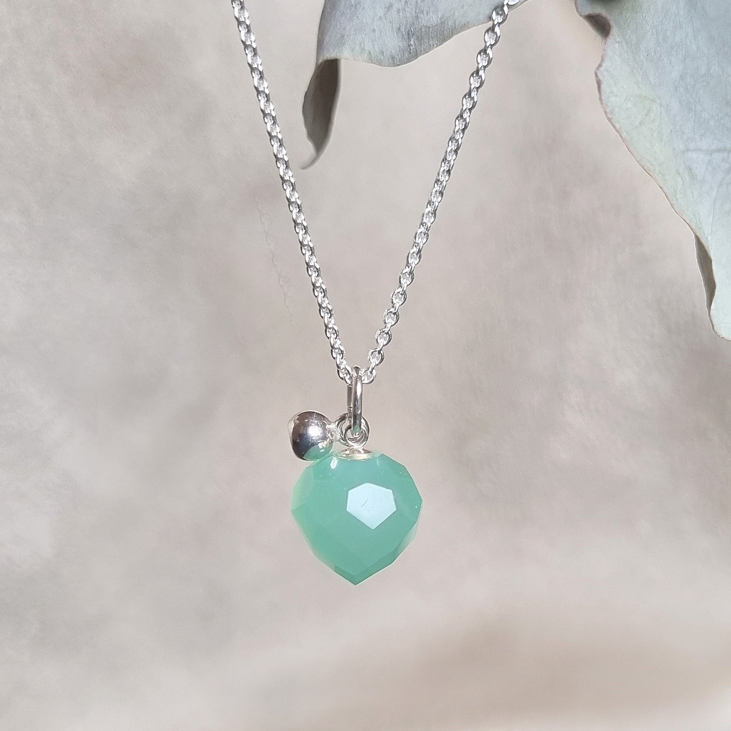 "HAVET" HALSBAND SILVER STOR AGAT